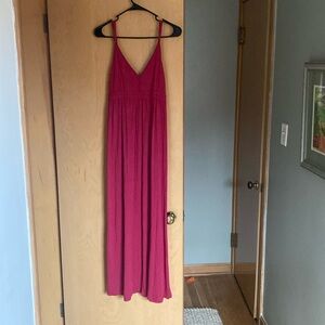 Long red summer dress